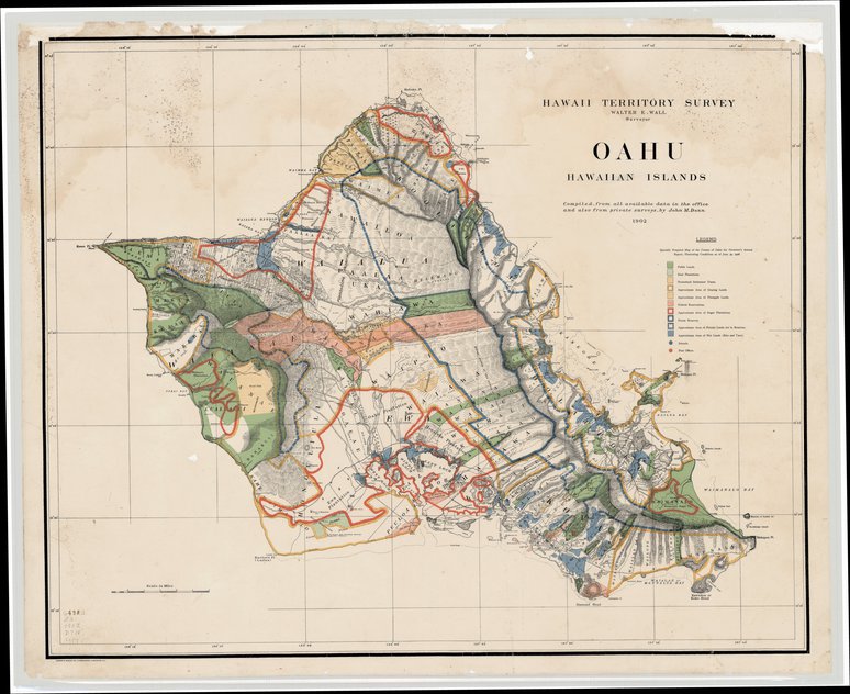 Oahu Railway And Land Company Map Oahu 1902 - Hawaii Territory Survey - Avenza Systems Inc. - Avenza Maps