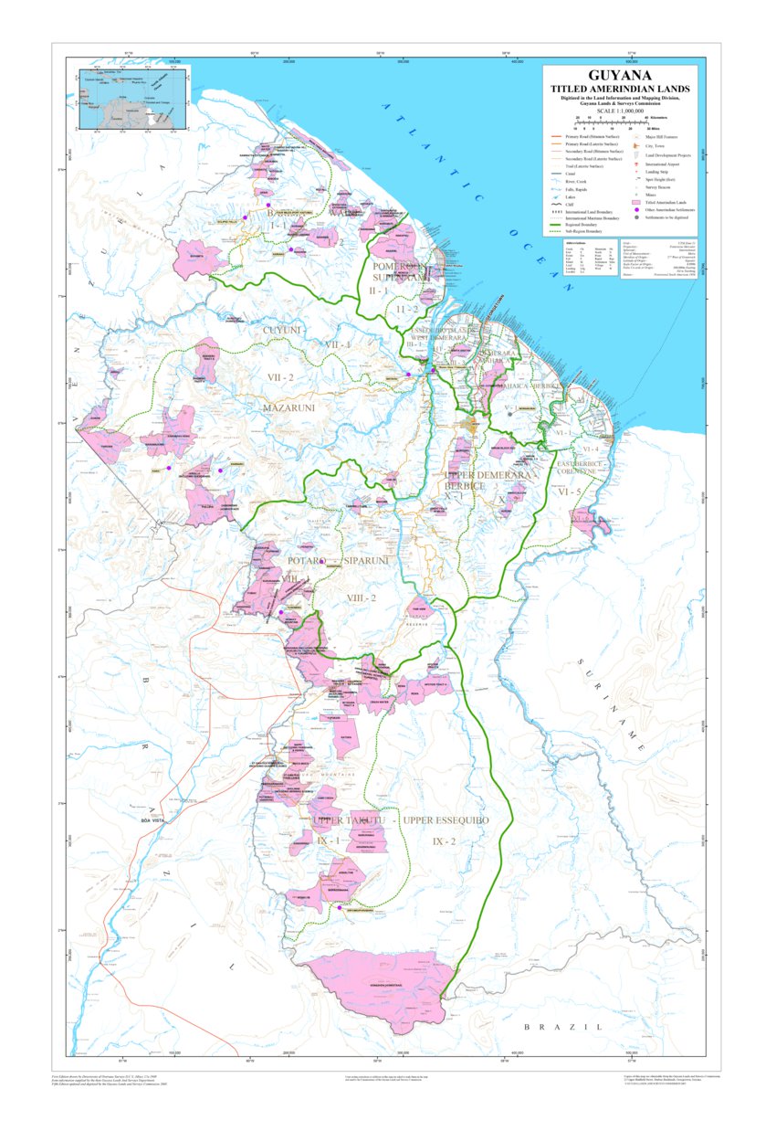 Guyana Lands And Survey Maps Amerindian Lands Of Guyana - Avenza Systems Inc. - Avenza Maps