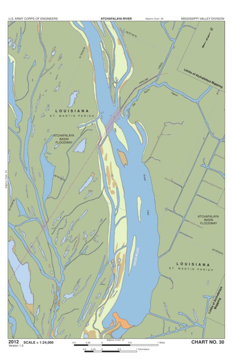 Atchafalaya Basin Fishing Map Chart 30 - Grand Lake At Atchafalaya Basin Floodway - Us Army Corps Of  Engineers - New Orleans - Avenza Maps