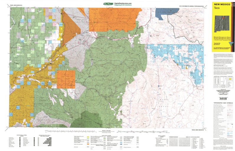 Taos County Gis Map Taos, Nm - Blm Minerals Mgmt. - Digital Data Services, Inc. - Avenza Maps