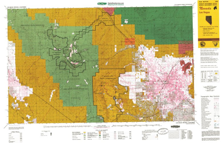 Las Vegas Blm Land Map Las Vegas, Nv - Blm Minerals Mgmt. - Digital Data Services, Inc. - Avenza  Maps