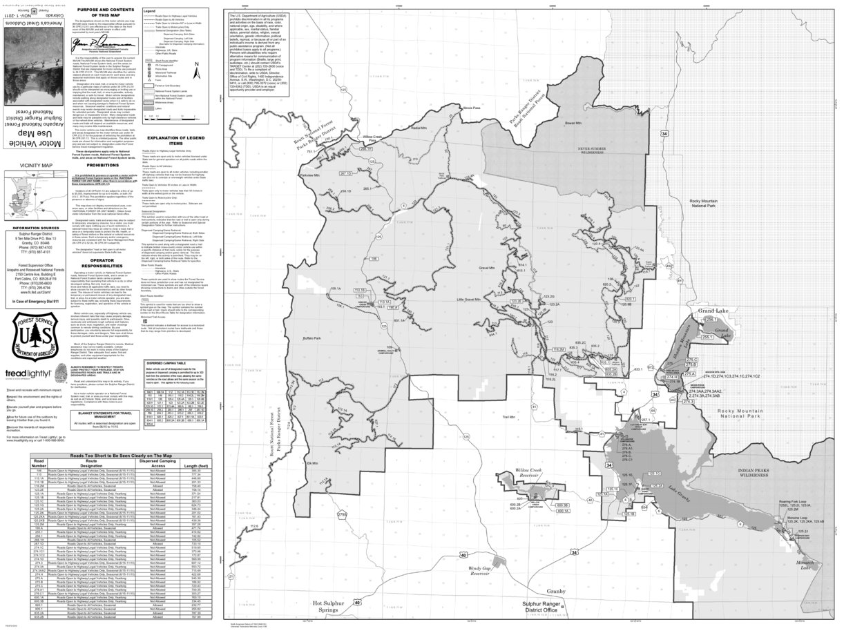 Colorado Ranger Districts Map Arapaho Nf - Sulphur Ranger District (North) - Mvum - Us Forest Service R2  Rocky Mountain Region - Avenza Maps