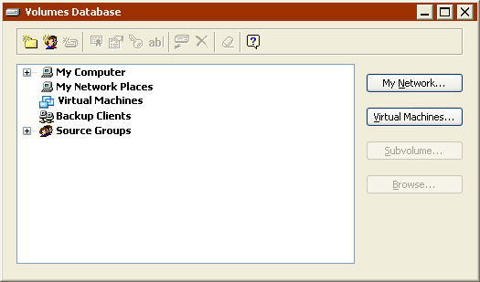 Volumes Database Window