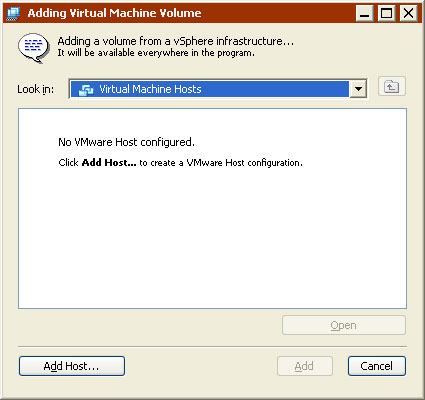 Configure VMware Connections Window