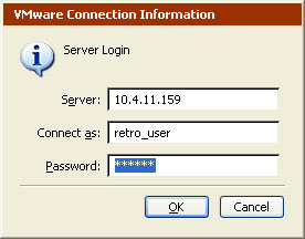 Configure VMware Connections Window