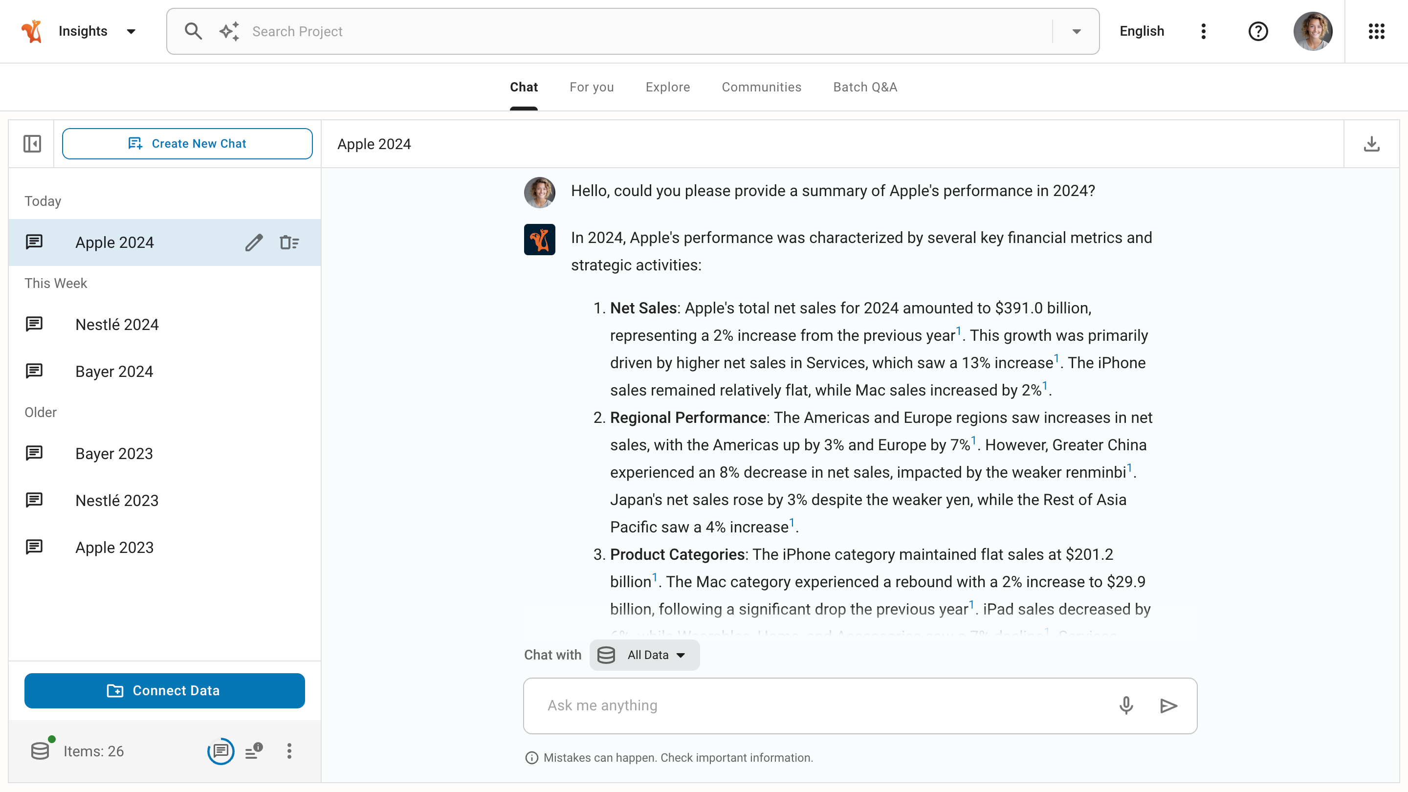 Squirro Chat Dashboard
