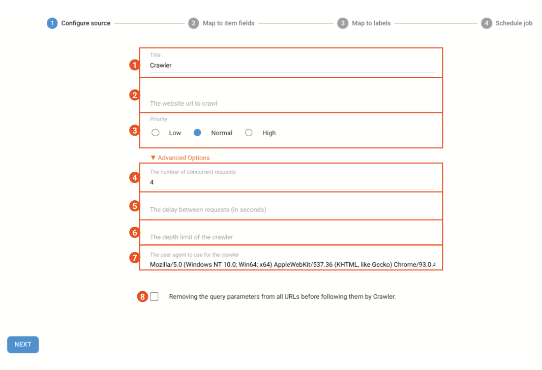 Web Crawler Configuration