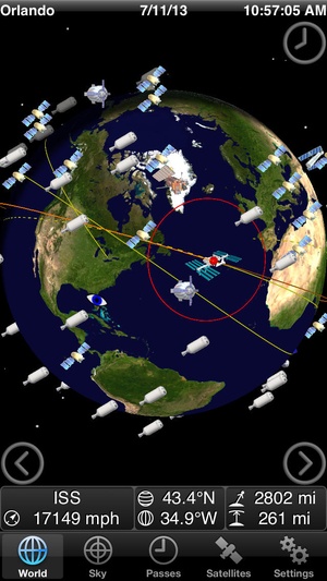 Screenshot GoSatWatch on iPhone
