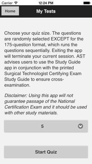 Screenshot AST Study Guide 3rd Edition on iPhone