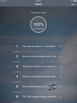 Screenshot PSTAR Quiz on iPad
