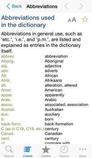 Screenshot Concise Oxford English Dictionary with Audio on iPhone