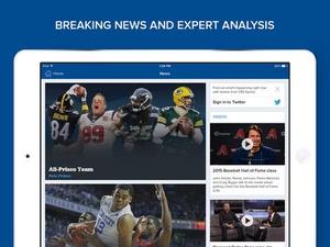 Screenshot CBS Sports on iPad