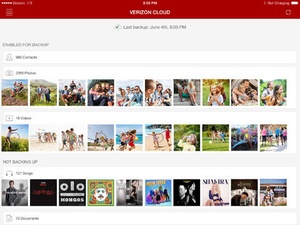 Screenshot Verizon Cloud on iPad