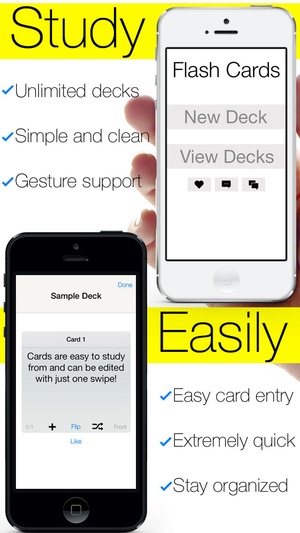 Screenshot Flash Cards Free Flashcards Maker for Studying for Exams, Homework, SAT, MCAT, GRE on iPhone