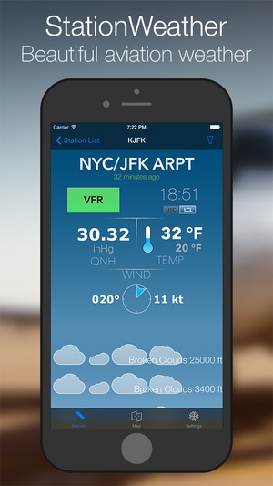 Screenshot Station Weather on iPhone