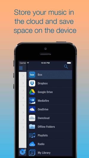 Screenshot CloudBeats on iPhone