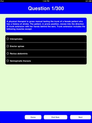 Screenshot NPTE Quiz on iPad