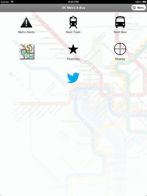 Screenshot DC Metro and Bus Pro on iPad