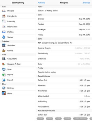 Screenshot BeerAlchemy Touch 2 on iPad