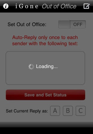 Screenshot iGone Out of Office (Outlook Web Access) on iPhone