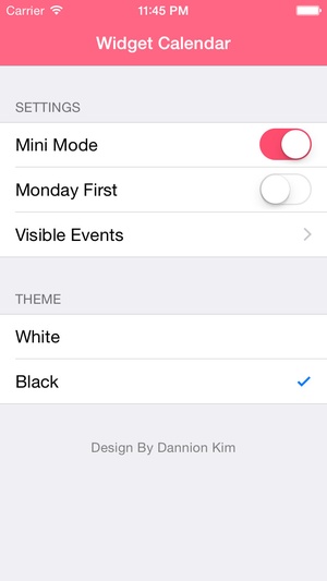 Screenshot Widget Calendar on iPhone