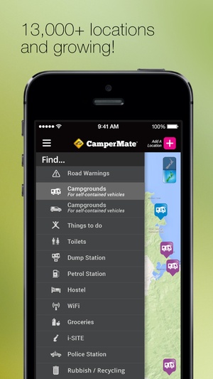 Screenshot CamperMate on iPhone