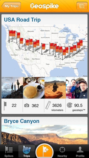 Screenshot Geospike on iPhone