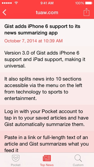 Screenshot Gist on iPhone