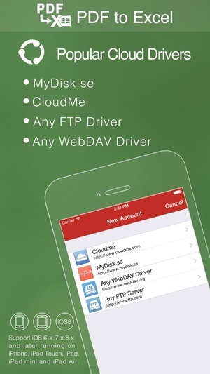 Screenshot PDF to Excel on iPhone