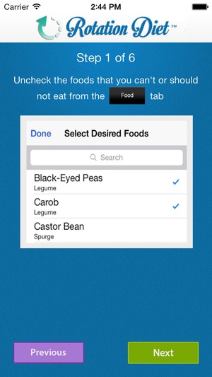 Screenshot Rotation Diet Assistant on iPhone