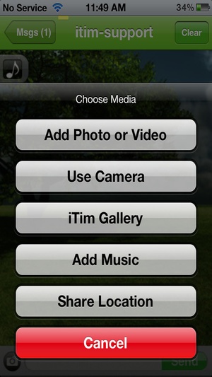 Screenshot iTim Text MMS Messenger on iPhone