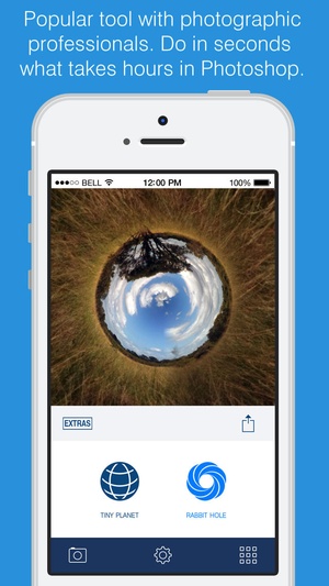Screenshot Tiny Planet Photos on iPhone