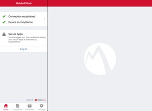 Screenshot MobileIron Mobile@Work™ Client on iPad