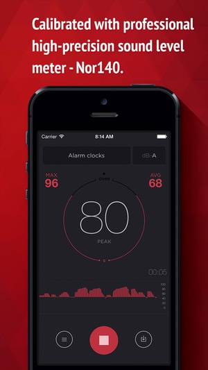 Screenshot dB Meter on iPhone
