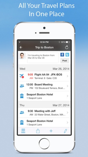 Screenshot WorldMate on iPhone