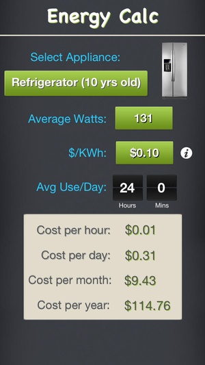 Screenshot Energy Calc Pro on iPhone
