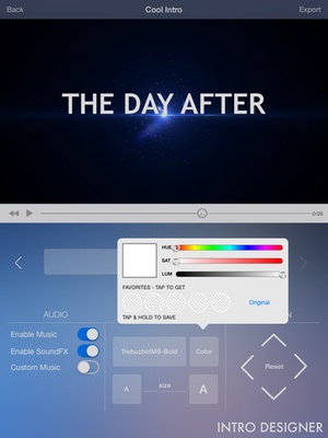 Screenshot Intro Designer Lite on iPad