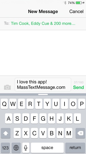 Screenshot Mass Text Message on iPhone