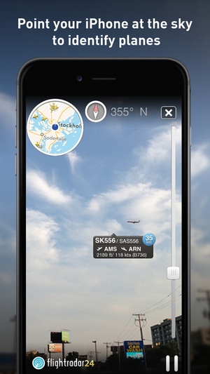 Screenshot Flightradar24 on iPhone