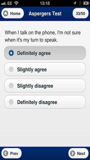 Screenshot The Aspergers Test on iPhone
