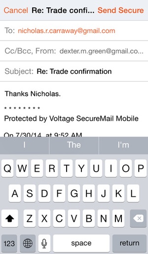 Screenshot Voltage Mail on iPhone