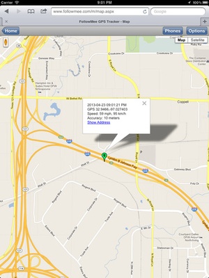 Screenshot GPS Location Tracker for iPhone and iPad on iPad