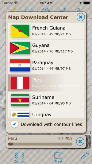 Screenshot Looking4Cache Pro on iPhone