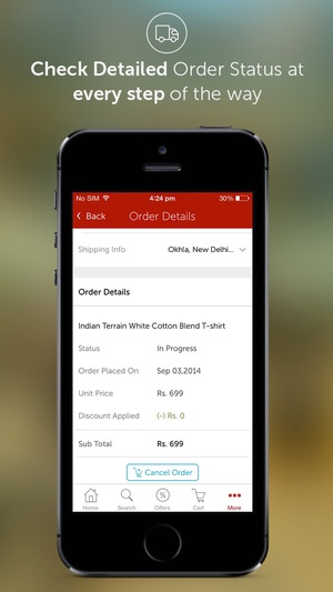 Screenshot Snapdeal on iPhone