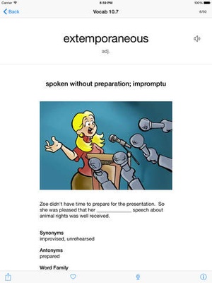 Screenshot Knowji Vocab 7 on iPad