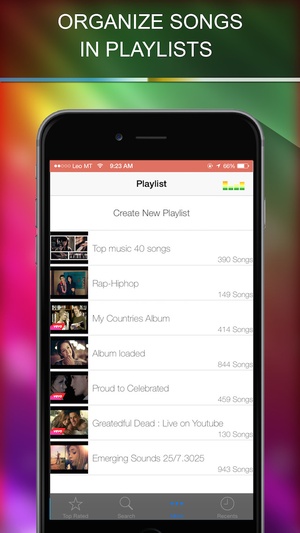 Screenshot Music Playlist manager on iPhone