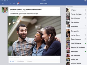 Screenshot Facebook on iPad