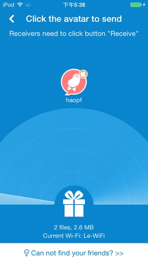 Screenshot SHAREit on iPhone