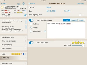 Screenshot Looking4Cache Pro on iPad