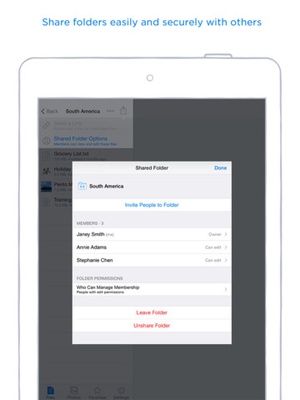 Screenshot Dropbox on iPad